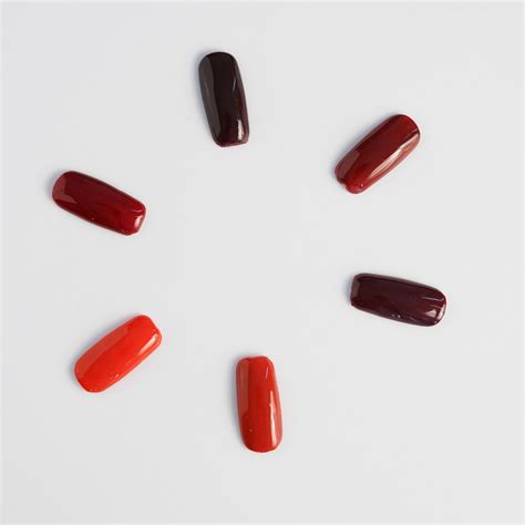 SBD LONDON - 6pc Plain Red - Radiant Red Gel Perfection!