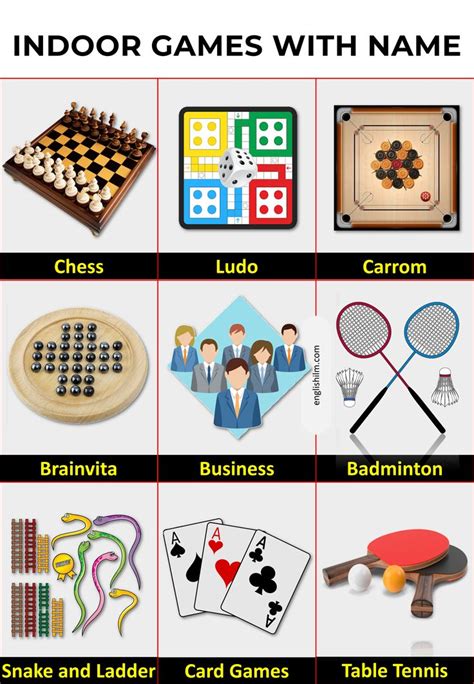 Indoor Games Name In English With Images