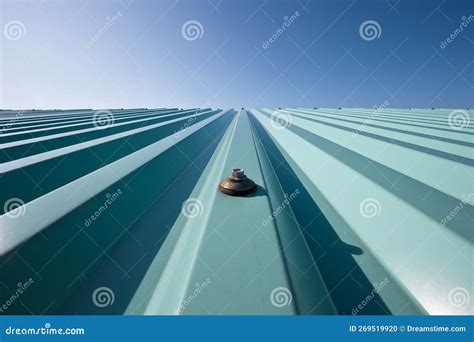 New Roof with Colored Corrugated Metal Sheet Stock Photo - Image of aluminum, steel: 269519920