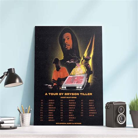 Bryson Tiller announce back and im better tour 2023 poster canvas - Binteez