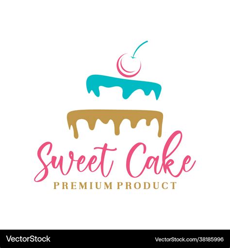 Sweet cake logo cake shop logo design Royalty Free Vector