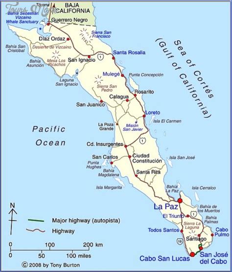 Maps of Baja California Mexico - ToursMaps.com