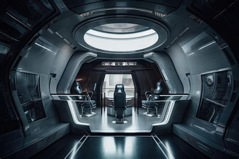 Premium AI Image | Futuristic spaceship with its sleek exterior and futuristic interior visible