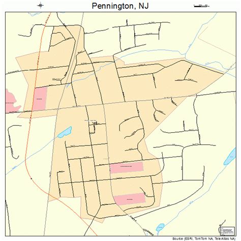 Pennington New Jersey Street Map 3457600