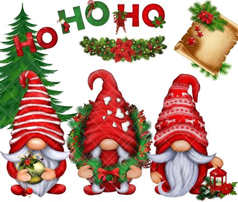 Christmas Gnomes PNG Clipart Gonk Digital Cute Gnome Red - Etsy UK