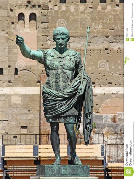 Statue of Octavian Augustus in the Street of the Imperial Forum in Rome ...