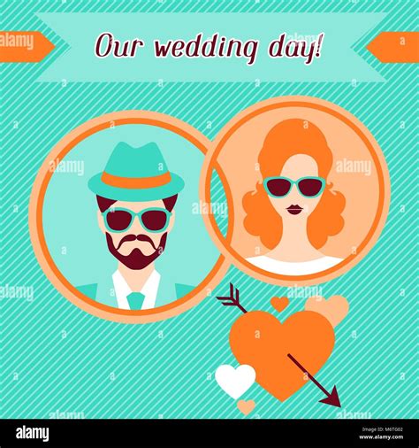 Wedding invitation card template in retro style Stock Vector Image & Art - Alamy