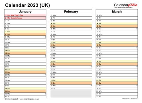 calendar 2023 uk free printable pdf templates - calendar 2023 uk free printable pdf templates ...