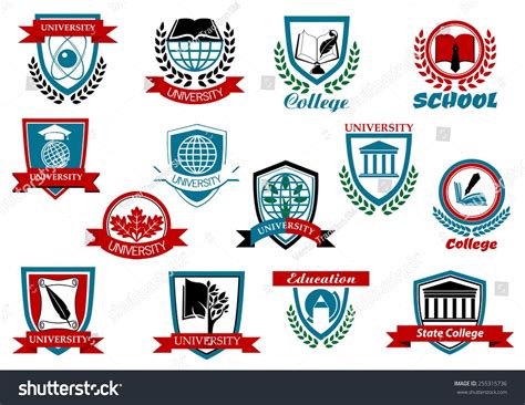 School, university or college educational emblems and symbols with education elements #Ad , # ...