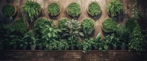 Premium Photo | A wall of plants with different plants on it