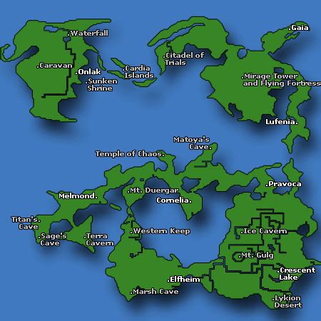 Final Fantasy I World Map - Caves of Narshe