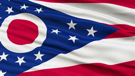 Flag Of Ohio In The Shape Of Ohio State With The USA Flag In The ...