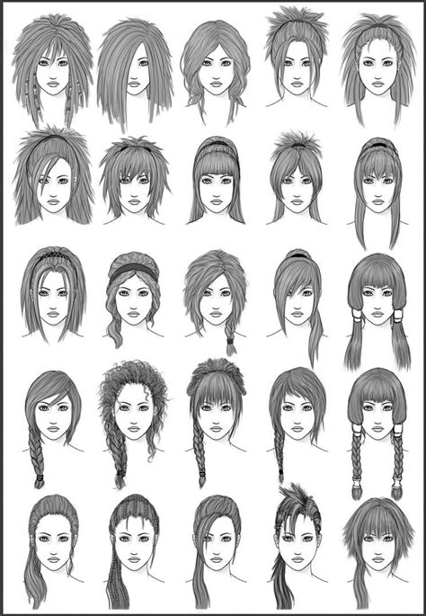 Women's Hair - Set 3 by dark-sheikah on DeviantArt | Hairstyle drawing, Hair reference, How to ...