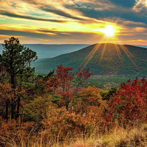 Oklahoma Talimena Scenic Byway and Mountain Sunset Photograph by ...