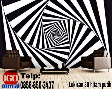 Wallpaper Dinding 3D Hitam Putih - Wallpaper Desain Daun Bambu Hitam ...