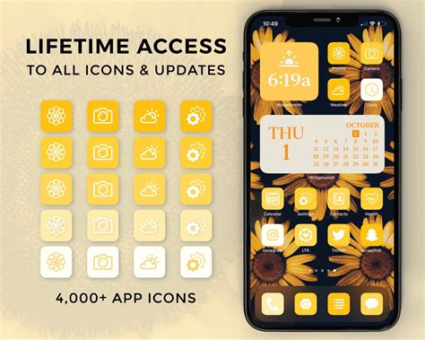 Ios 14 Icons Yellow Yellow App Icons Ios 14 Aesthetic - Etsy