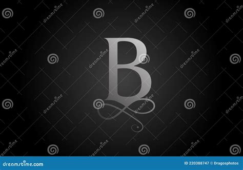 B Black and White Elegant Monogram Ornament Alphabet Letter Logo Icon for Luxury. Business and ...