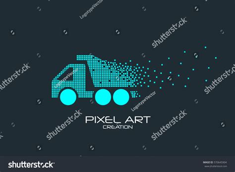 Pixel Art Design Dump Truck Logo Stock Vector (Royalty Free) 570645904 | Shutterstock