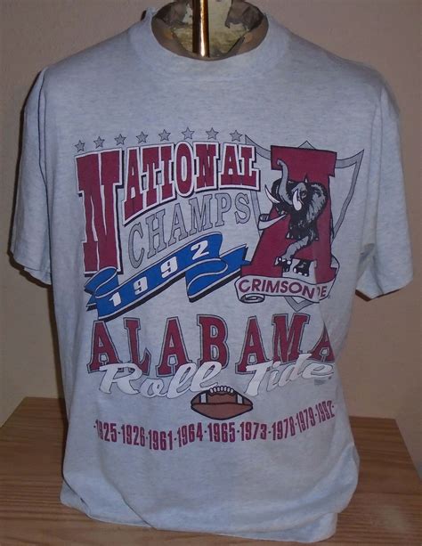 vintage 1992 Alabama Crimson Tide Football National Champs XL t shirt by vintagerhino247 ...