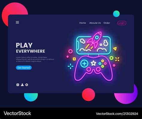 Gamer website concept banner design Royalty Free Vector