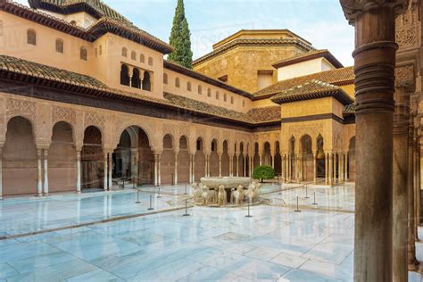 Court of the Lions, Alhambra, UNESCO World Heritage Site, Granada, Andalucia, Spain, Europe ...