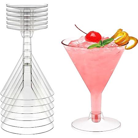 Amazon.com | 40 Disposable Mini Plastic Martini Glasses Clear Mini Dessert Cups Plastic Cocktail ...