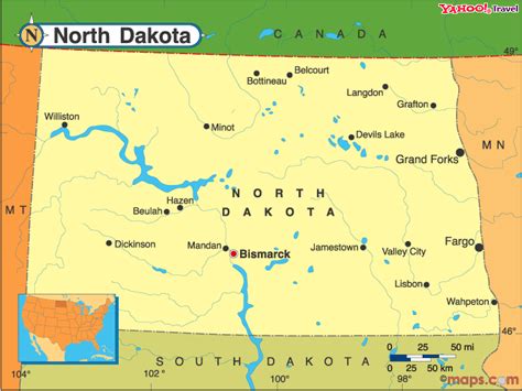 North Dakota Map Tourist Attractions - ToursMaps.com