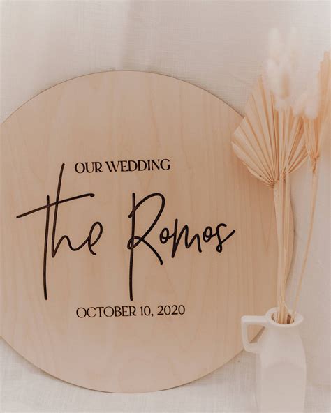 Our Wedding - Engraved Last Name Sign – Dear Heart Signs