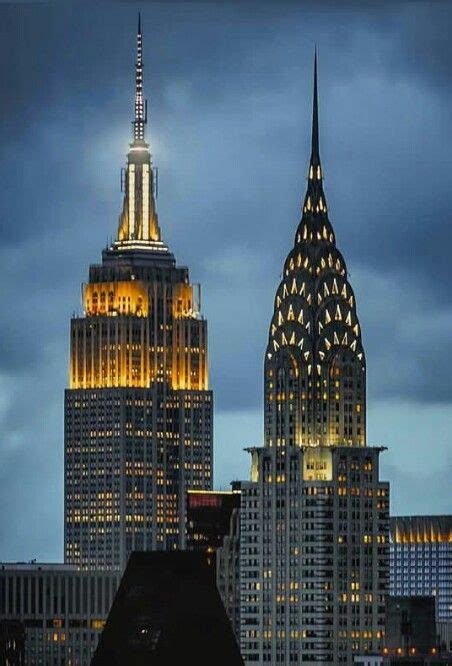 Empire State Building and Chrysler Building. New York City. USA ...