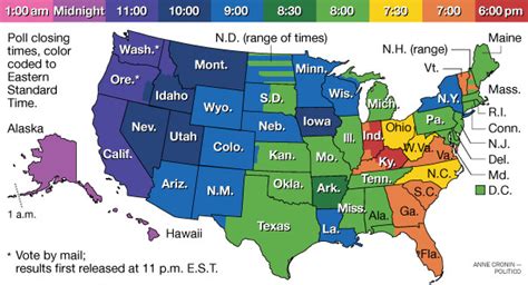 When is each US state likely to declare its result in the 2016 US ...