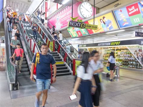 Siam BTS Station BANGKOK,THAILAND-17 AUGUST 2018: Stairway To the Station. this Station is an ...