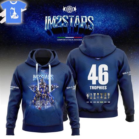 Inter Milan Campioni Ditalia 2023-2024 Im2stars 46 Trophies Hoodie ...