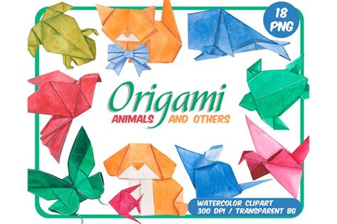 Free Clipart download - Watercolor origami animals clipart set - paper ...