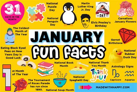 Fun Facts in January - Made with HAPPY