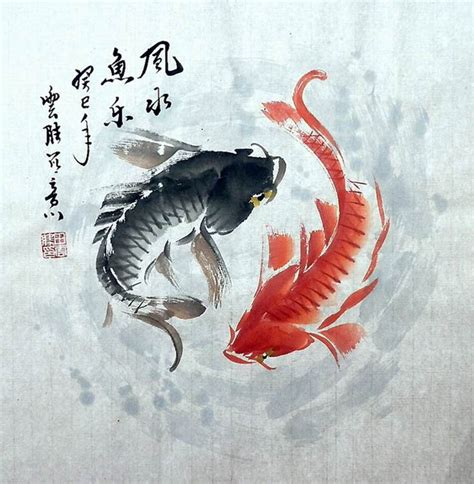 Chinese Koi Fish Painting tys21113001, 50cm x 50cm(19〃 x 19〃)