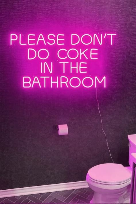 A neon sign put on the bathroom wall Custom Neon Signs, Led Neon Signs, Lighted Signs, Funny ...