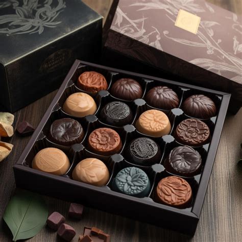 Premium AI Image | A box of chocolates with a box of chocolates on it.