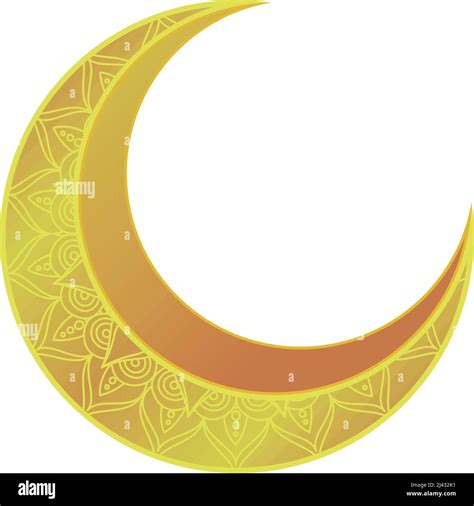 golden crescent moon decorative icon Stock Vector Image & Art - Alamy