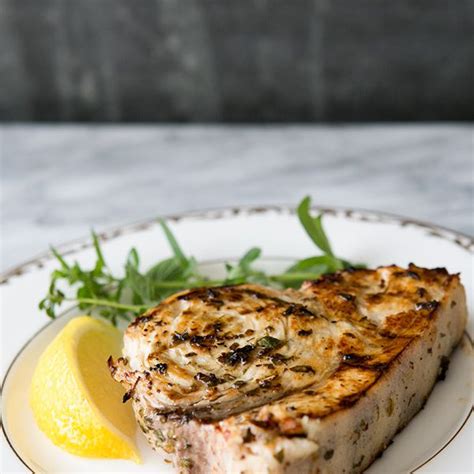 Grilled Swordfish Steaks with Lemon Oregano Marinade Recipe