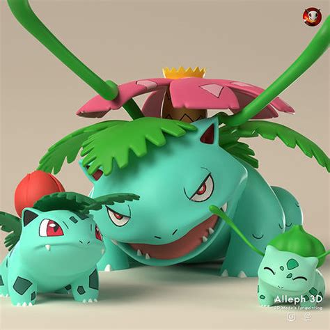 Pokemon bulbasaur evolution pack 3D model 3D printable | CGTrader