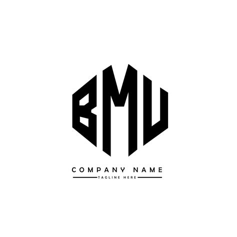 design de logotipo de carta bmu com forma de polígono. bmu polígono e ...