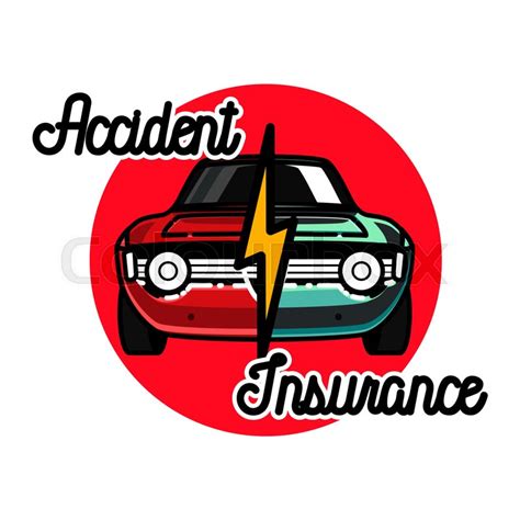 Color vintage accident insurance ... | Stock vector | Colourbox