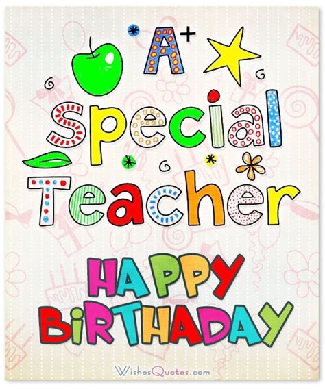 Birthday Wishes For Teacher By WishesQuotes | Birthday wishes for teacher, Birthday quotes for ...