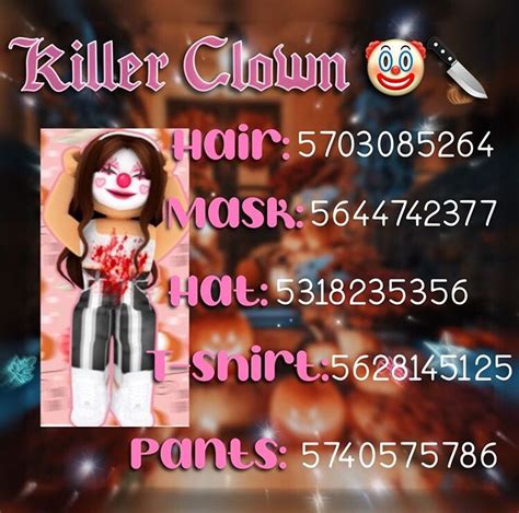 Bloxburg Scary Outfit Codes