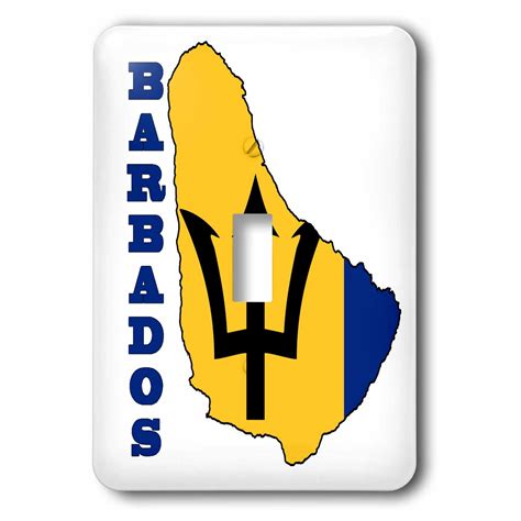 3dRose Flag in map of Barbados. Outline map and name of country ...