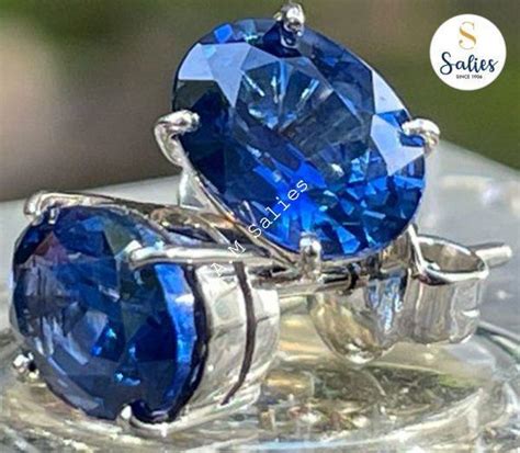 14k White Gold Ceylon Blue Sapphire Earrings – Salies Jewellery | Renowned Gem and Jewellery ...