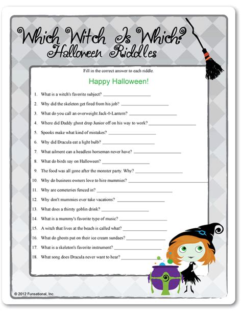 Printable Halloween Riddles With Answers - Printable Word Searches