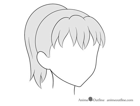 How To Draw Anime Hair In A Ponytail / Before drawing anime / manga hair, determine the hair ...