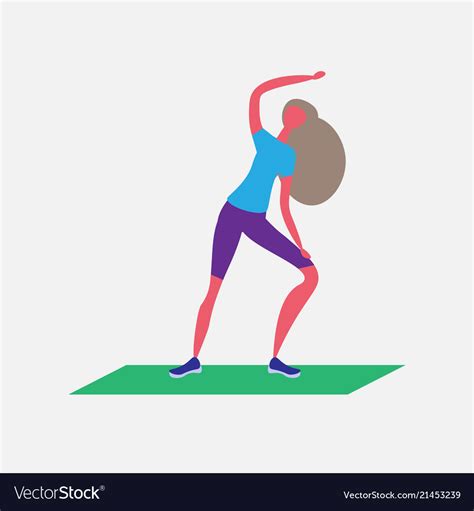 Woman doing aerobic exercises cartoon character Vector Image