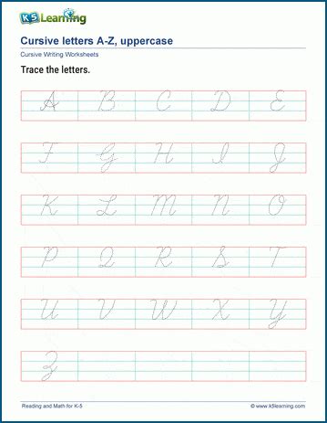 Cursive Letter A To Z Free Cursive Writing A To Z Capital And Small Letters Pdf ...